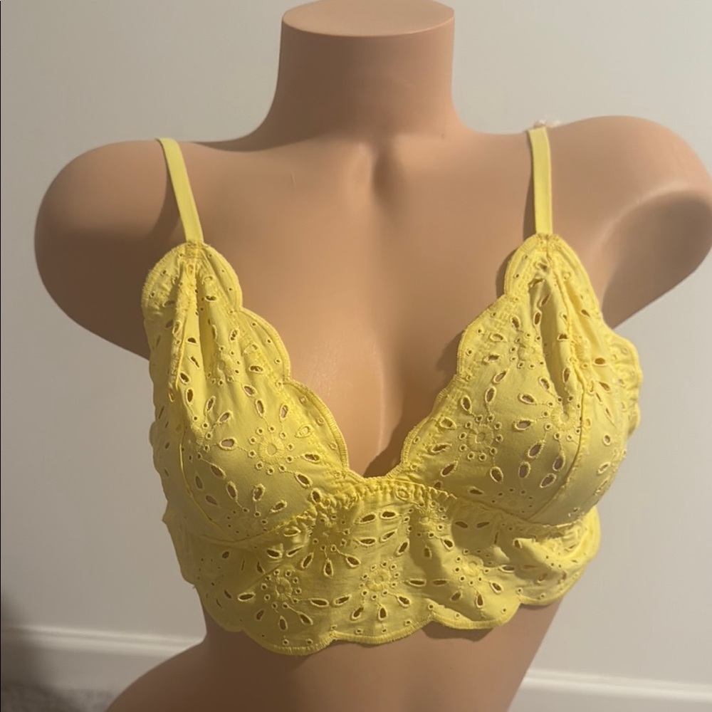 Jasmine & Ginger Yellow Eyelet Bralette